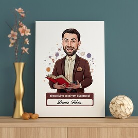  - Erkek Türk Dili Edebiyatı Öğretmeni Karikatürlü Tablo