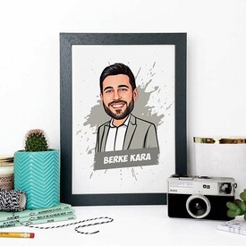 Erkekler İçin Kişiye Özel Karikatürlü Çerçeve - Thumbnail