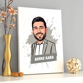 Erkekler İçin Kişiye Özel Karikatürlü Kanvas - Thumbnail