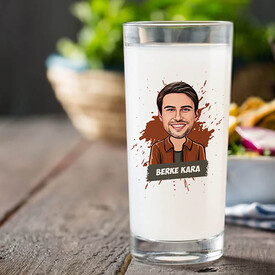 Erkeklere Özel Karikatürlü Tasarım Rakı Bardağı - Thumbnail