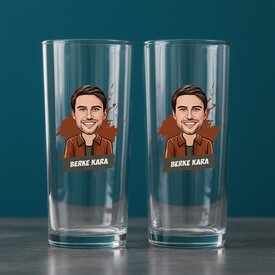  - Erkeklere Özel Karikatürlü Tasarım Rakı Bardağı