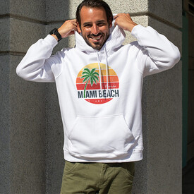  - Erkeklere Özel Miami Tasarımlı Kapşonlu Sweatshirt