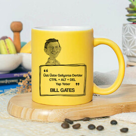  - Esprili Bill Gates Sarı Kupa Bardak