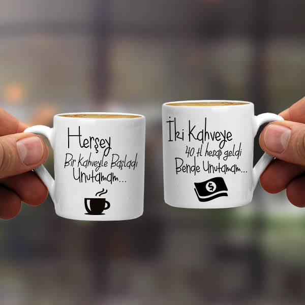 Esprili Çiftlere Özel İkili Kahve Fincanı