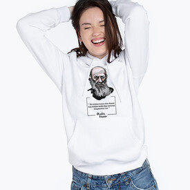 Esprili Darwin Tasarımlı Kapşonlu Kadın Sweatshirt - Thumbnail