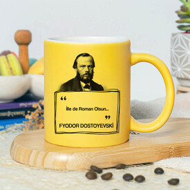  - Esprili Dostoyevski Sarı Kupa Bardak