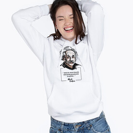 Esprili Einstein Tasarımlı Kapşonlu Kadın Sweatshirt - Thumbnail