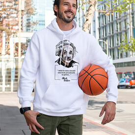 Esprili Einstein Tasarımlı Kapşonlu Sweatshirt - Thumbnail