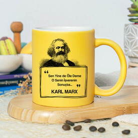  - Esprili Karl Marx Sarı Kupa Bardak