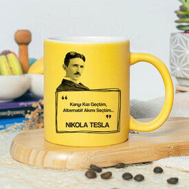  - Esprili Nikola Tesla Sarı Kupa Bardak