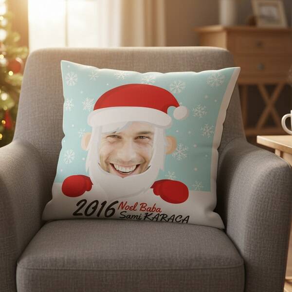 Esprili Noel Baba Yılbaşı Yastık