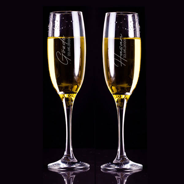 Evlilik Yıldönümü Hediyesi 2'li Şampanya Kadehi