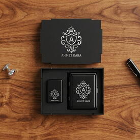  - Exclusive Kişiye Özel Çakmak ve Sigara Tabakası Seti