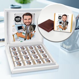 Finansçı Karikatürlü Çikolata Kutusu - Thumbnail