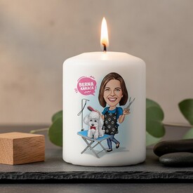  - Fino Köpekli Hatun Karikatürlü Mum