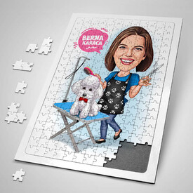  - Fino Köpekli Hatun Karikatürlü Puzzle