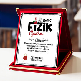  - Fizik Öğretmenine Hediye Plaket