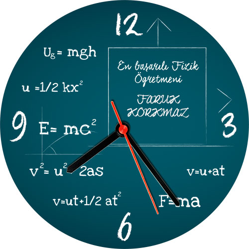 Fizik Öğretmenine Özel Duvar Saati