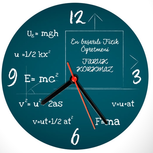 Fizik Öğretmenine Özel Duvar Saati