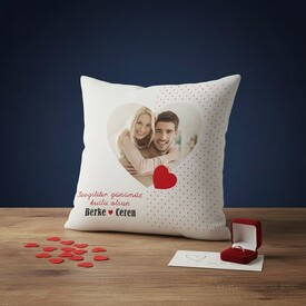  - Fotoğraflı 14 Şubat Temalı Sevgili Yastığı