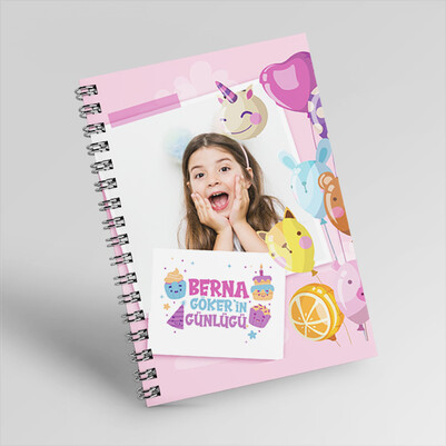 Fotoğraflı Kız Çocuklarına Hediye Defter - Thumbnail