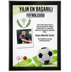  - Fotoğraflı Yılın Futbolcusu Sertifikası