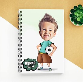  - Futbol Meraklısı Erkek Çocuk Karikatürlü Defter