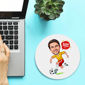 Futbol Sever Erkek Karikatürlü Mousepad - Thumbnail