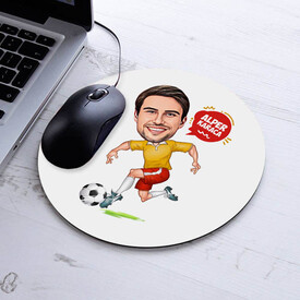 Futbol Sever Erkek Karikatürlü Mousepad - Thumbnail