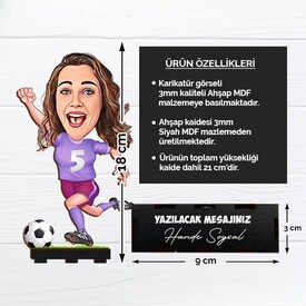 Futbolcu Kadın Karikatürlü Biblo - Thumbnail