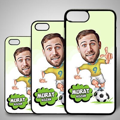  - Futbolcu Karikatürlü Iphone Kapak
