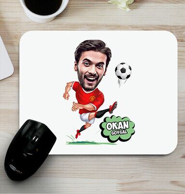  - Futbolcu Kişiye Özel Karikatürlü Mousepad