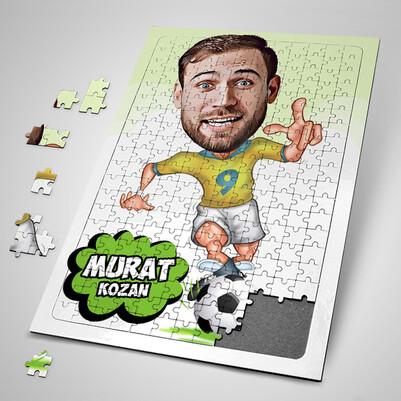  - Futbolculara Özel Karikatürlü Puzzle