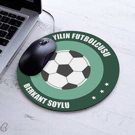  - Futbolcuya Hediye İsme Özel Yuvarlak Mousepad