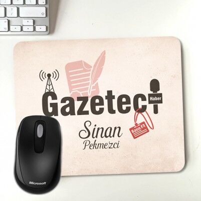  - Gazetecilere Hediye İsme Özel Mousepad