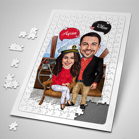  - Gemici Sevgililer Karikatürlü Puzzle