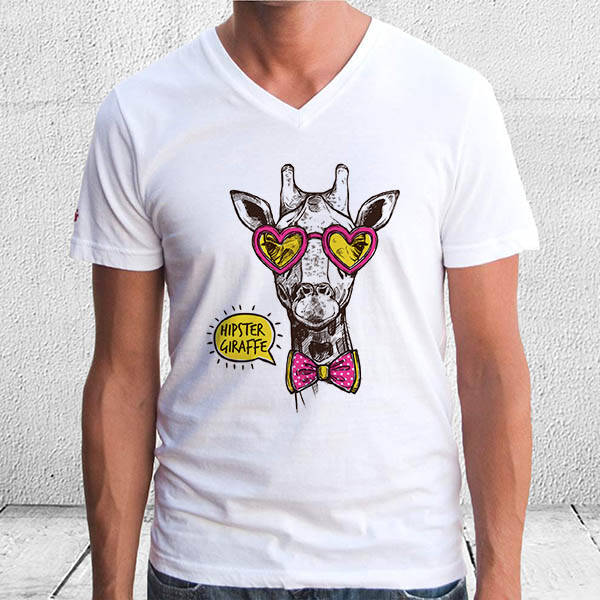 Giraffe In Love Tasarım Tişört