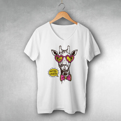  - Giraffe In Love Tasarım Tişört