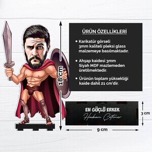 Gladyatör Kişiye Özel Karikatürlü Biblo - Thumbnail