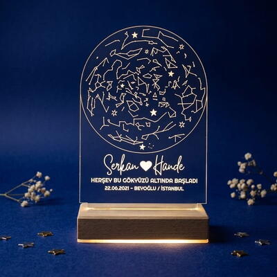  - Gökyüzü Altında Aşk 3d Led Lamba