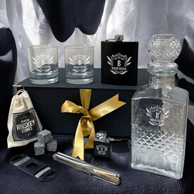  - Golden Diamond Crown Premium Viski Hediye Kutusu