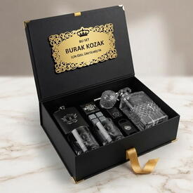  - Golden Diamond Crown Premium Viski Hediye Kutusu