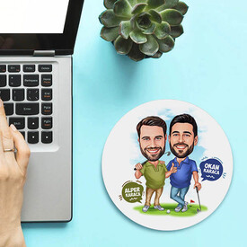 Golf Seven Sıkı Dostlar Karikatürlü Mousepad - Thumbnail