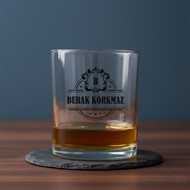  - Göz Alıcı Desen İşlemeli Kişiye Özel Viski Bardağı