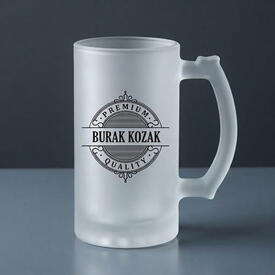  - Desen İşlemeli İsimli Doğum Günü Bira Bardağı