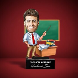  - Güler Yüzlü Öğretmenim Karikatürlü Biblo