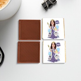 Güzellik Kraliçesi Karikatürlü Çikolata Kutusu - Thumbnail