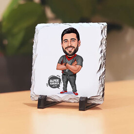 Hakem Erkek Karikatürlü Taş Baskı - Thumbnail