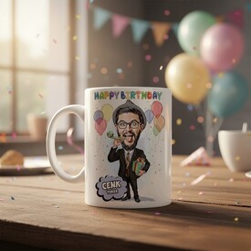  - Happy Birthday Karikatürlü Kupa Bardak