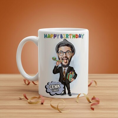  - Happy Birthday Karikatürlü Kupa Bardak